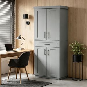 Adjustable Shelf <b>Storage</b> Cabinet <b>for</b> <b>Kitchen</b> 30 X 15.75 X 72 Inches - Product Image 1