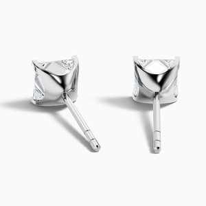 Boucles d'oreilles clous unisexes solitaires en diamant de laboratoire taille princesse 2 carats, or blanc 14 carats, luxe, pour fiançailles, mariage, fête, cadeau, haute joaillerie - Product Image 3