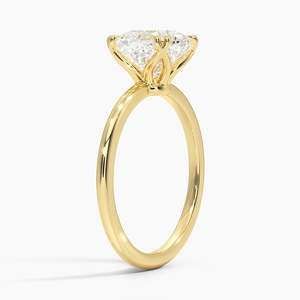 Minimalist Solitaire Ring with Polished 14K Yellow Gold Finish - Product Image 2