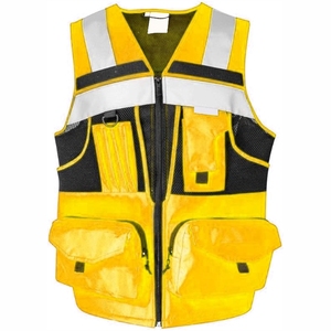10 Pockets Summer Safety Vest for Men Women High Visibility with 3M Reflective <b>Strips</b> Oxford <b>Fabric</b> Guard Use Jacket Style - Product Image 2