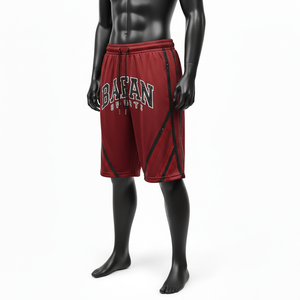 Pantalones cortos de malla de poliéster premium para hombre, tela transpirable GSM, paneles laterales en contraste, logotipo bordado personalizado, pantalones cortos de malla para entrenamiento. - Product Image 4