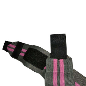 Adjustable Pink Striped Wrist Support Straps Hook Loop Closure for <b>Weight</b> Lifting Strength <b>Training</b> Unisex Breathable Palm Guard - Product Image 3