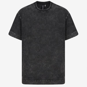 T-shirt personnalisé avec logo imprimé, effet délavé, en jersey 100% coton épais, coupe épaules tombantes, séchage rapide, pour la vente en gros - Product Image 1
