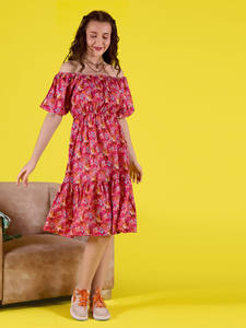 Vestido Midi de Verano con Estampado Floral, Diseño Más Vendido 2026, Ecológico, Cintura Natural, Mangas Cortas, para Mujer, Talla Grande - Product Image 3