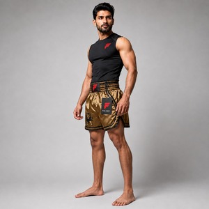 Shorts de Muay Thai haut de gamme, conçus avec un tissu résistant offrant un confort respirant et des mouvements libres pour chaque entraînement. - Product Image 3