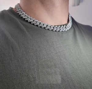 Men's <b>Silver</b> Plated Zinc Alloy Figaro Chain Necklace With Cubic Zirconia Hip Hop Jewelry Geometric Design Gift - Product Image 3