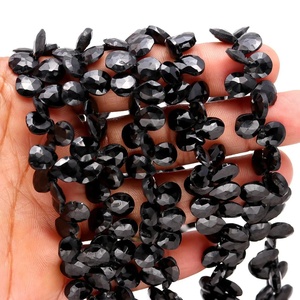 Natural Black Spinel Faceted Pear Shape Loose Gemstone <b>Beads</b> Wholesale Bulk Crystal <b>Beads</b> For Jewelry Making DIY Crafts Supplies - Product Image 5