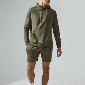 Customized New Arrival High Quality Men's Hoodie & Short <b>Sets</b> 100% Cotton Custom Size Hoodie and Shorts <b>Set</b> - Product Image 1