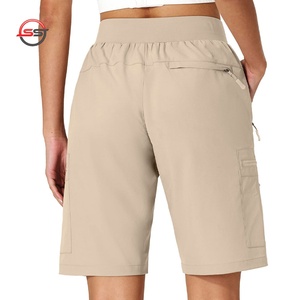 Nouveau design, shorts cargo pour femmes, taille mi-haute, élastiques, coupe régulière, poches, couleurs personnalisées, séchage rapide, fabrication sur mesure OEM - Product Image 5