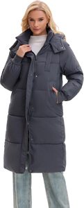 Parka Larga Acolchada para Mujer, con Capucha, Manga Larga, Abrigo Cálido de Invierno, Color Sólido, Relleno de Fibra de Poliéster, Prenda Exterior Gruesa - Product Image 5