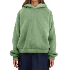 Sudadera con capucha de felpa francesa gruesa para mujer, transpirable, con logotipo bordado personalizado, diseño de oso adorable, talla grande, para invierno - Product Image 3