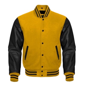 OEM Premium Unisex Hooded <b>Waterproof</b> 100% Wool Varsity <b>Jacket</b> High Street Stylish Purple Fleece Gold Leather Sleeves <b>Winter</b> - Product Image 1