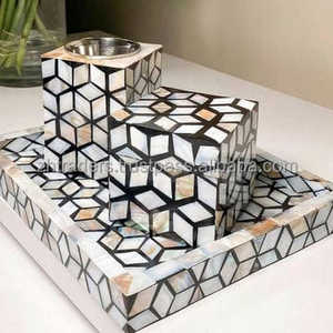 ชุดของขวัญมาบคาฮาราคุณภาพสูง งานฝีมือฝังมุกประณีต สำหรับเผาบาคูร์ กลิ่นอูด และงานเฉลิมฉลองทางศาสนา จากประเทศอินเดีย - Product Image 1