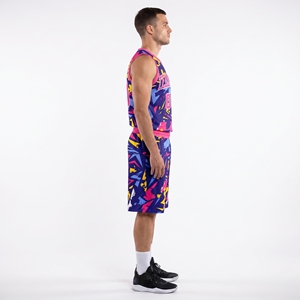 Ensemble de maillot et short de basket-ball réversible avec motif personnalisé - Product Image 3