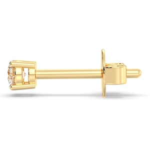REYES Luxurious 14K Yellow <b>Gold</b> Round Cut 0.18Ct Lab Grown Diamond Screw <b>Back</b> Stud <b>Earrings</b> For Women Anniversary Gift Jewelry - Product Image 3
