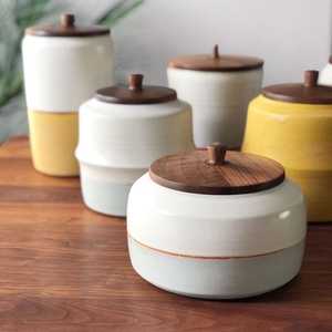 Ceramic Food Storage Containers With Tree Design Airtight Lids Country Style Kitchen Set - Product Image 4