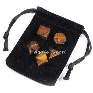 Compra online, conjunto geométrico de cuarzo rosa con bolsa de terciopelo - Product Image 2