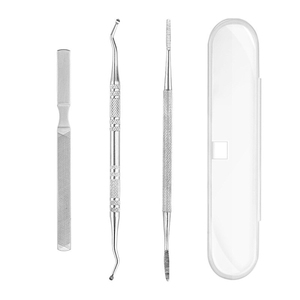 Juego de 3 Empujadores de Cutículas de Acero Inoxidable de Doble Cara, Limas para Eliminar Piel Muerta, Corrección de Uñas Encarnadas, Herramientas de Pedicura y Manicura - Product Image 3