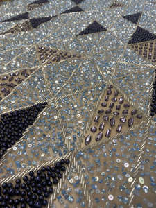 Tela de Tul con Cuentas Hecha a Mano al por Mayor de Fábrica, Bordado de Lentejuelas Personalizado para Vestidos de Noche, Accesorio de Ropa de Lujo - Product Image 2