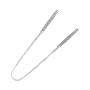 Grattoir à langue en acier inoxydable de qualité supérieure, nettoyeur buccal ayurvédique, outil de nettoyage de la langue pour une haleine fraîche, réutilisable pour les soins bucco-dentaires quotidiens - Product Image 1
