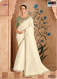 Indian and Pakistani Style Zari and Sequence Work Saree Collecion with Low Price and Best Quality Soft Chiffon Silk Saree - Product Image 6