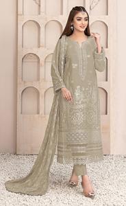 Salwar Kameez Midi Moderno Semisentado de Georgette Sintético Bordado para Mujer, Ideal para Bodas, Diwali y Fiestas - Product Image 6