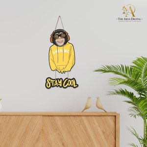 Artvibes Stay <b>Cool</b> <b>Decorative</b> Wooden Wall Art for Living <b>Room</b> and Office - Product Image 4