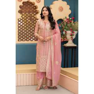 Beau haut fantaisie pour femme Plazzo Dupatta Set avec broderie élégante - Product Image 1