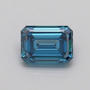 Diamant de laboratoire de 0,96 carat, taille émeraude, bleu vif fantaisie, clarté VVS2, polissage excellent, certifié IGI, pierre précieuse CVD de qualité supérieure - Product Image 1