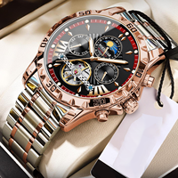 Reloj de Pulsera de Lujo Poedagar 1410 para Hombre, Mecánico Automático, Correa de Acero Inoxidable, Resistente al Agua, Luminoso, Tourbillon Hueco