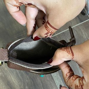 Best Selling Luxury Hand Tooled Cow Leather <b>Waist</b> <b>Bag</b> with Sunflower Design & Turquoise Stone Accent Western Purse <b>for</b> <b>Women's</b> - Product Image 6