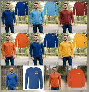เสื้อยืดแขนยาวคอตตอน 100% แบบแร็กแลน ทรงสลิมฟิต สำหรับทุกเพศทุกวัย ผลิตในบังกลาเทศ น้ำหนัก 220 กรัม รับผลิตเสื้อผ้า OEM ขายส่ง - Product Image 1
