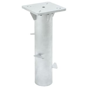 Base de parasol en acier argenté durable pour parasols de terrasse, design compact - Product Image 1