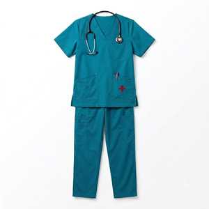 Conjunto de Uniformes Médicos Unisex Personalizables con Bolsillos, Estetoscopio y Detector de Agujas para Profesionales Médicos - Product Image 1