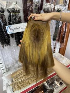 Mélange de couleurs, cheveux humains 100% naturels vietnamiens, super double drawn, lisses comme des baguettes, à clipser, perméables à la teinture, pour femmes noires, toutes les couleurs - Product Image 3