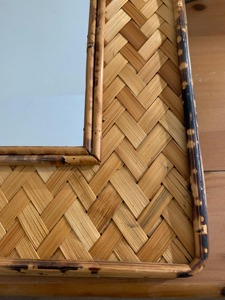 Espejo de pared de ratán estilo vintage, ideal como pieza decorativa para pasillo, para realzar espacios vacíos en las paredes, hecho a mano en India. - Product Image 5
