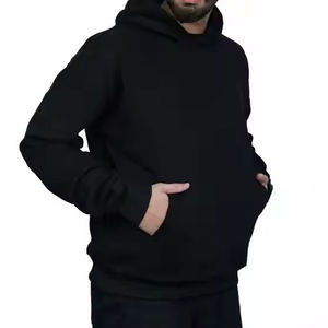 Sajjawal Sweat à capuche unisexe en molleton 100% coton, coupe classique, fermeture éclair, écologique, 400g, couleur unie, style hip-hop, hiver, imperméable - Product Image 4