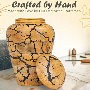 Traditional Wooden Funeral Urn for Ashes Wooden Cremation Urn with Custom Artwork by AYAANS - Product Image 4