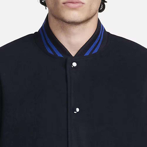 Men's Unisex Winter Varsity <b>Quilted</b> Windbreaker Jackets College Baseball Bomber Vintage 100% <b>Wool</b> Eco-Friendly Breathable Casual - Product Image 3