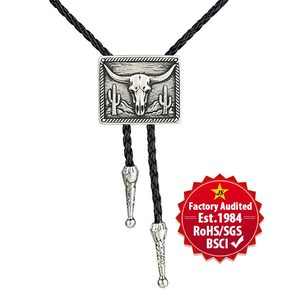 Corbata Bolo Vaquera de Aleación de Zinc Chapada en Oro y Plata de Dos Tonos, Longitud de Cuerda Personalizable, para Festivales de Rodeo - Product Image 2