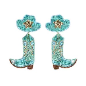 Pendientes Clásicos de Botas Vaqueras con Cuentas de Cristal y Flor de Cristal, Joyería para Mujer para Bodas - Product Image 6