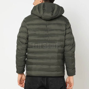Breathable Eco-Friendly Lightweight Hooded Men's Winter <b>Puffer</b> <b>Jacket</b> with Front Logo for Casual Fashion and Modern Look - Product Image 2