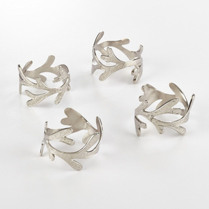 Ensemble d'anneaux de serviette de Noël en argent de haute qualité, porte-serviettes métalliques pour hôtel, restaurant et dîner de Noël - Product Image 3