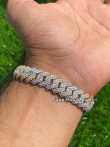 Bracelet Chaîne Cubaine Miami Personnalisé en Argent 925, Sertie de Diamants Moissanite 12MM 7,5 Pouces, Style Hip Hop Tendance, Cadeau de Fiançailles - Product Image 4