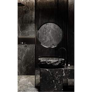 โต๊ะเครื่องแป้งหินอ่อนสีดำที่ทันสมัยเคาน์เตอร์เคาน์เตอร์อุปกรณ์เสริม - Product Image 5