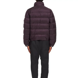 <b>Men's</b> Lightweight <b>Waterproof</b> Quilted Puffer <b>Jacket</b> with Stand Collar Hood Customizable Canvas Fabric <b>Packable</b> Street Style Front - Product Image 5