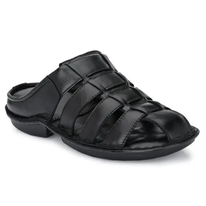 Pantoufles en cuir véritable pour hommes de haute qualité 6018, dessus antidérapant, grande taille, pantoufles d'été en cuir pour hommes, pantoufles de plage - Product Image 5
