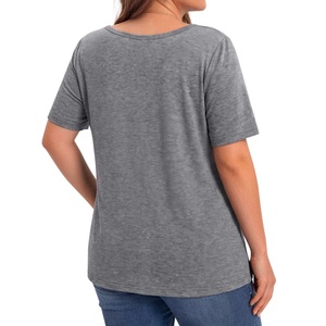 Camiseta de Moda para Mujer con Cuello en V, 100% Algodón, Algodón Suave de Lujo, Cómoda, de Secado Rápido, Transpirable, Ecológica, Talla Grande, para Verano - Product Image 4