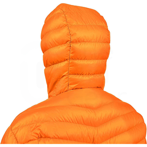 Veste matelassée à capuche orange pour homme, fermeture éclair, coupe-vent, manteau d'hiver décontracté, rembourrage en duvet, longueur normale - Product Image 2