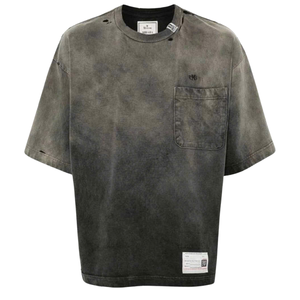Venta al por mayor Halloween fantasma impresión láser corte cuadrado pesado de gran tamaño Tee Vintage ácido lavado Streetwear - Product Image 6